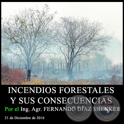 INCENDIOS FORESTALES Y SUS CONSECUENCIAS - Ing. Agr. FERNANDO DÍAZ SHENKER - 21 de Diciembre de 2016